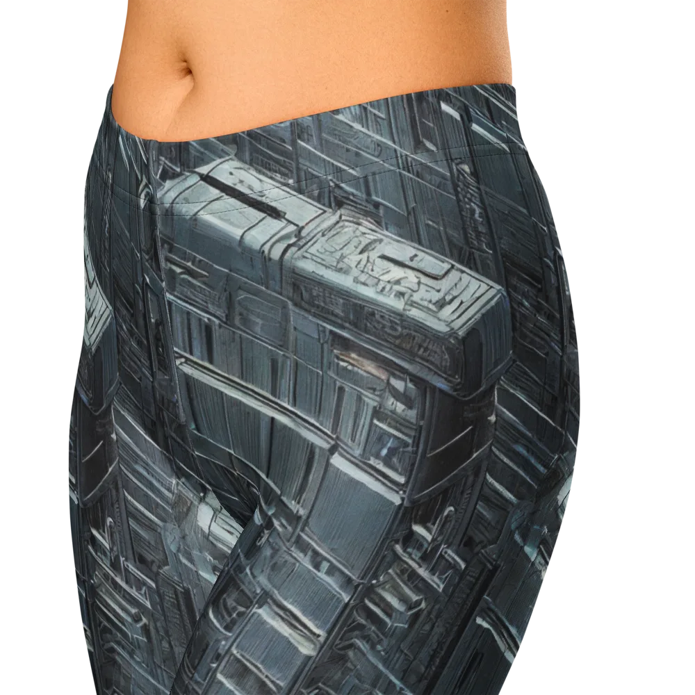 Midnight Infrastructure on Capri Leggings — Zoomed-in