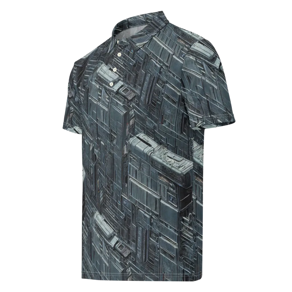 Midnight Infrastructure on Men's Slim Fit Polo Shirt — Left Front