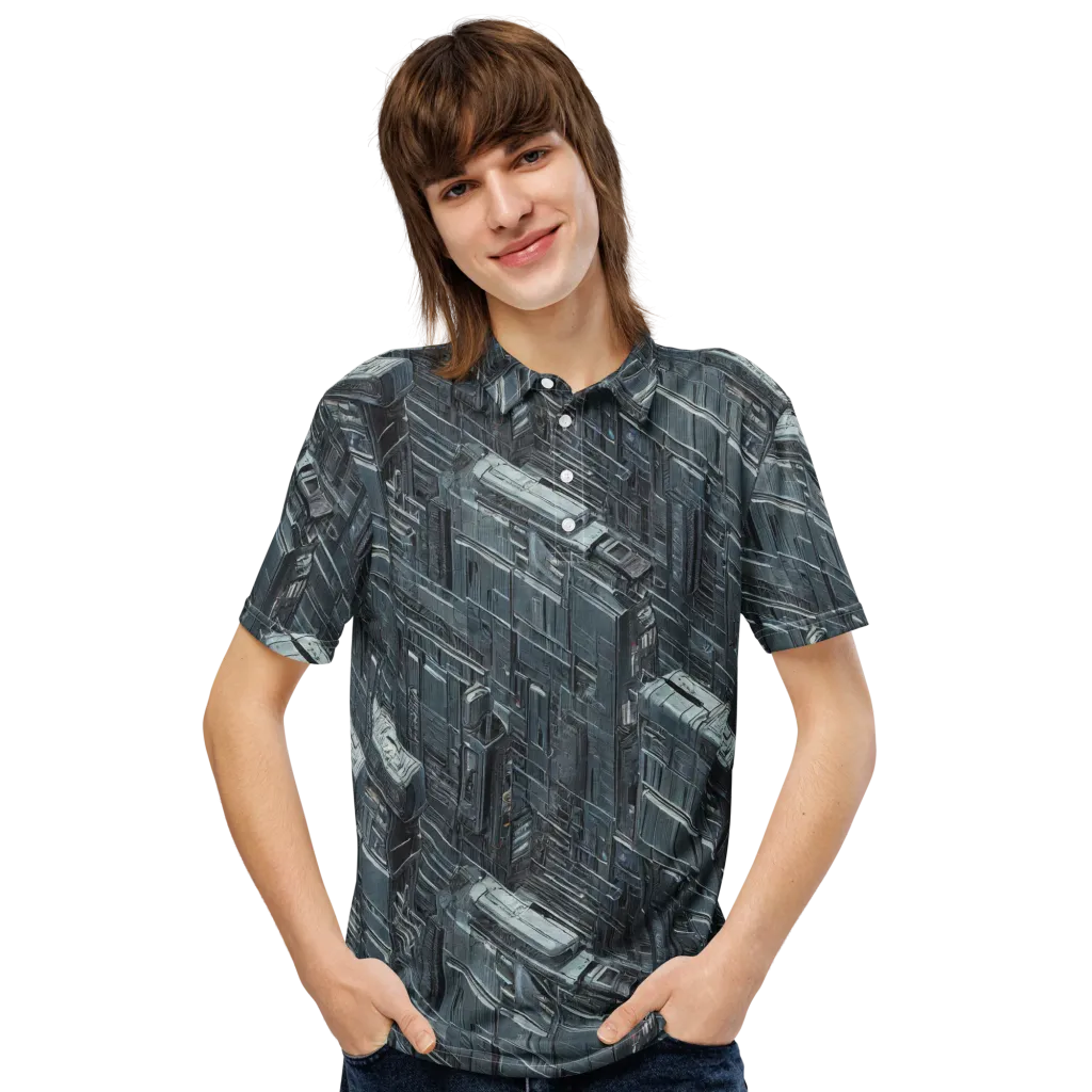 Midnight Infrastructure on Men's Slim Fit Polo Shirt — Front