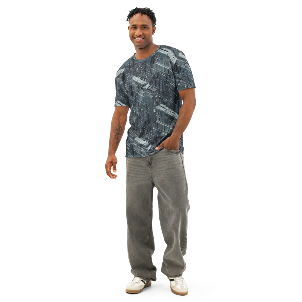 Midnight Infrastructure on Men's Cotton Crew Neck T-Shirt — Front