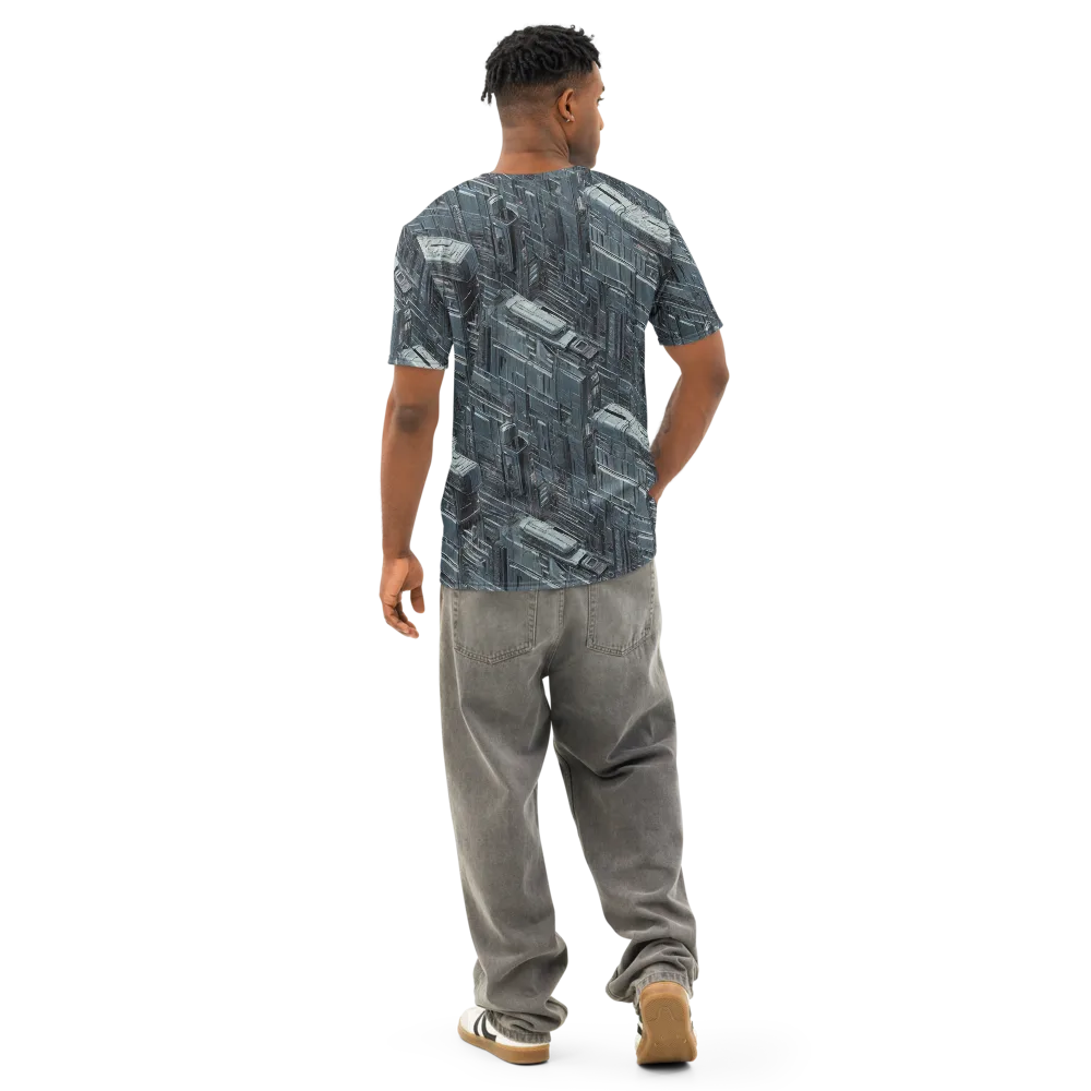Midnight Infrastructure on Men's Cotton Crew Neck T-Shirt — Back