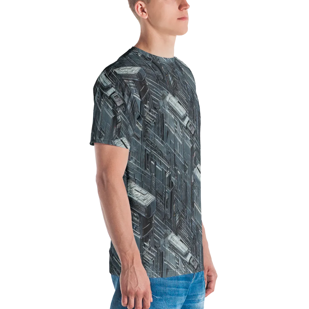 Midnight Infrastructure on Men's Crew Neck T-Shirt — Right