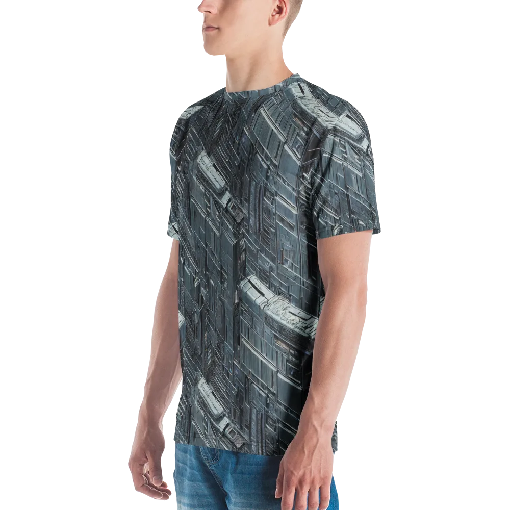 Midnight Infrastructure on Men's Crew Neck T-Shirt — Left