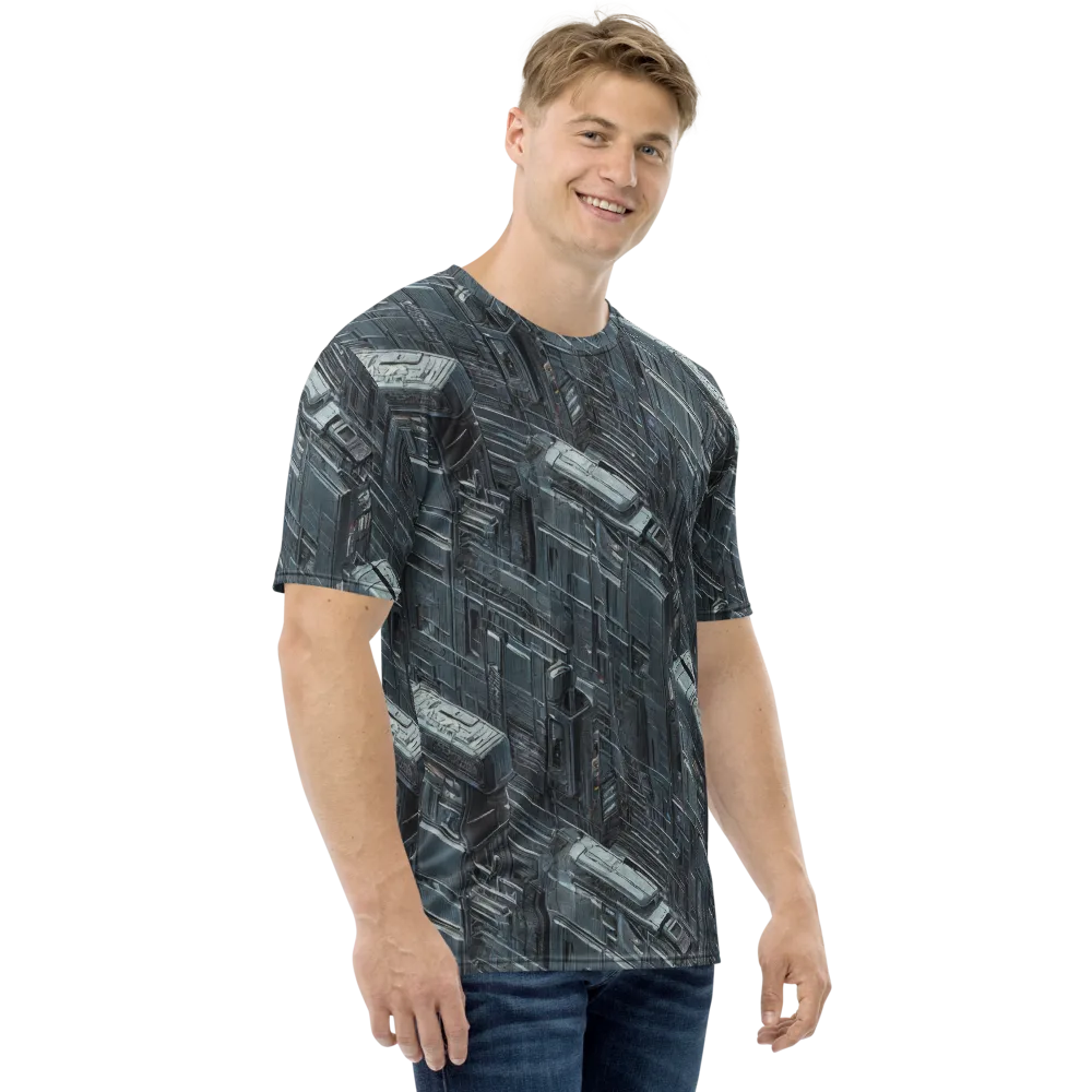 Midnight Infrastructure on Men's Crew Neck T-Shirt — Right