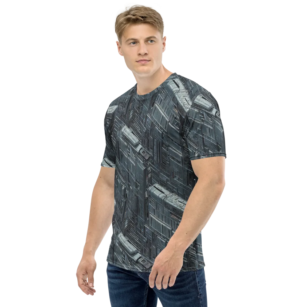 Midnight Infrastructure on Men's Crew Neck T-Shirt — Left