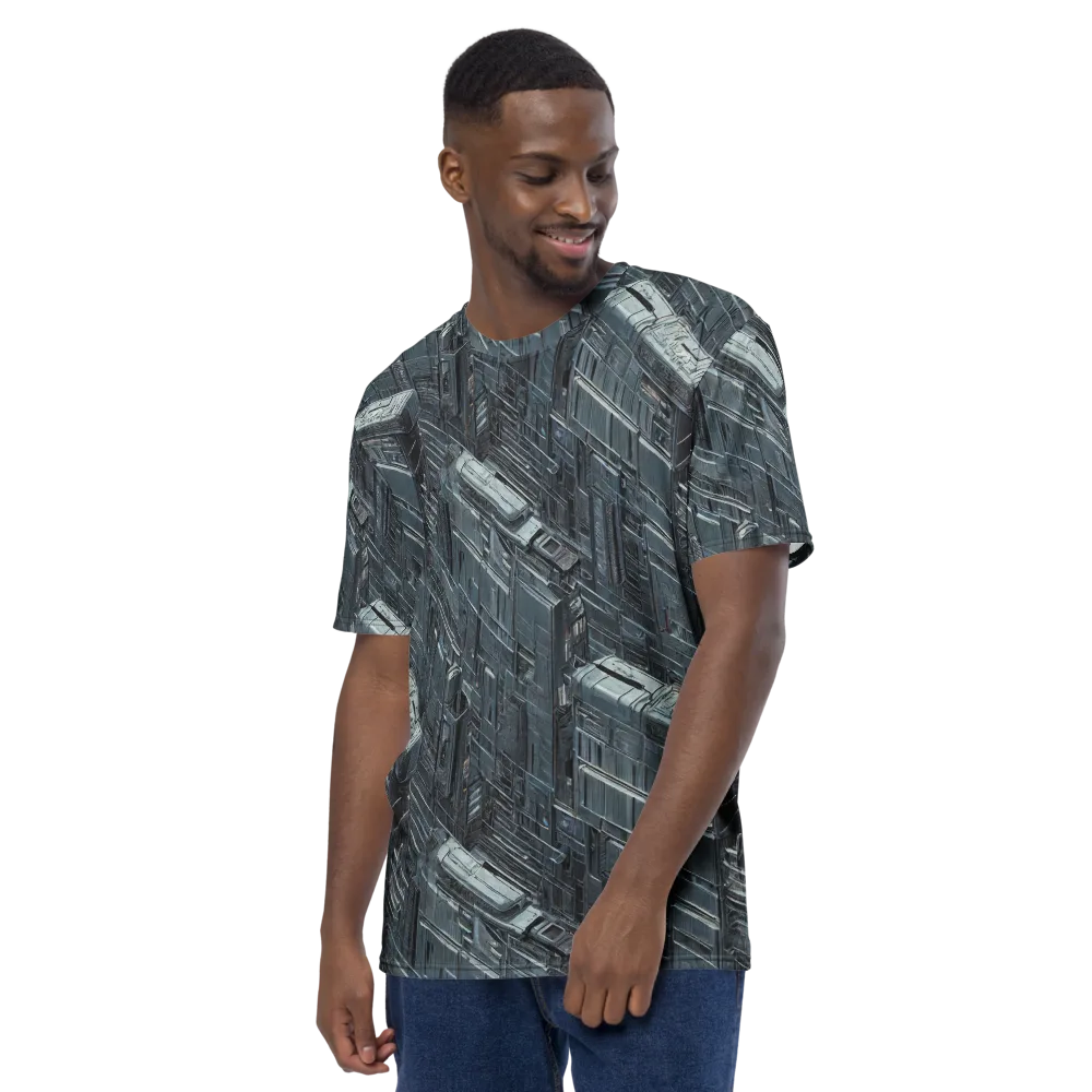 Midnight Infrastructure on Men's Crew Neck T-Shirt — Left