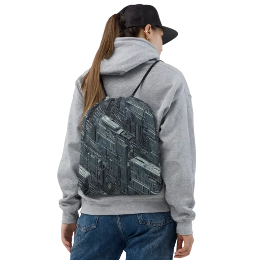 Midnight Infrastructure on a Drawstring Bag
