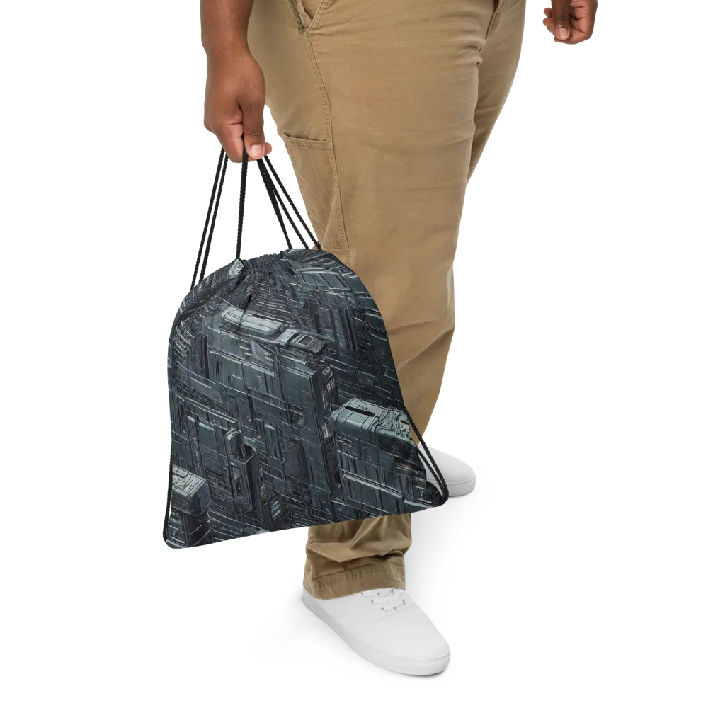 Midnight Infrastructure on Drawstring Bag — Front