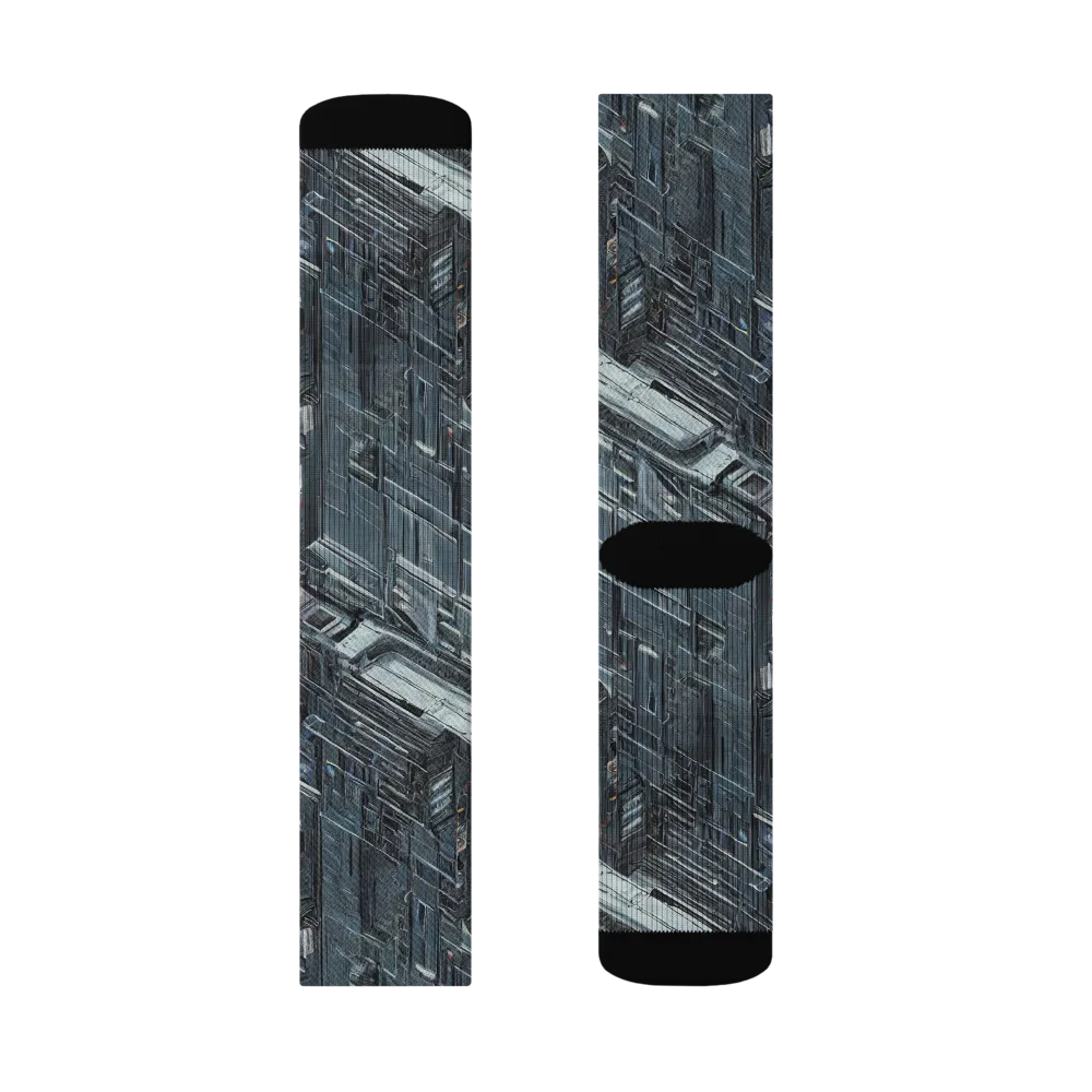 Midnight Infrastructure on Socks — Right Sock