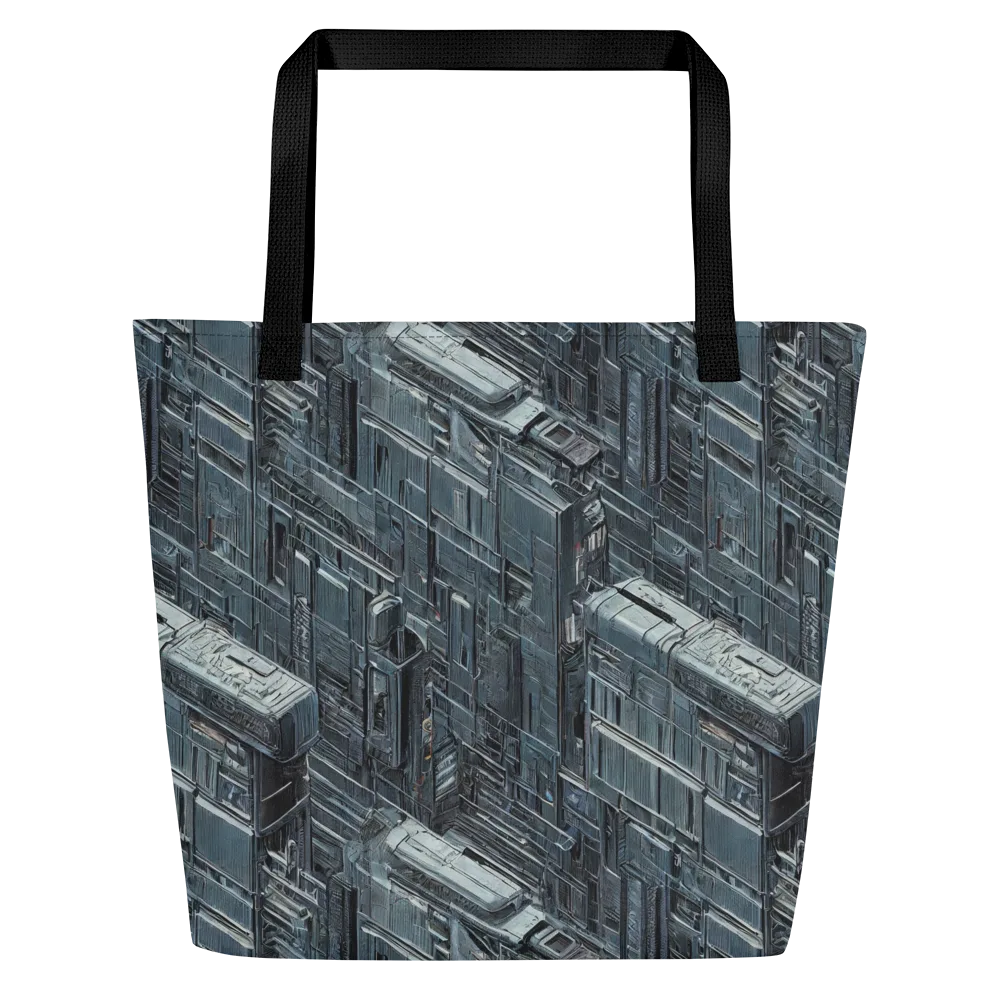 Midnight Infrastructure on Large Tote Bag W/ Pocket — Front