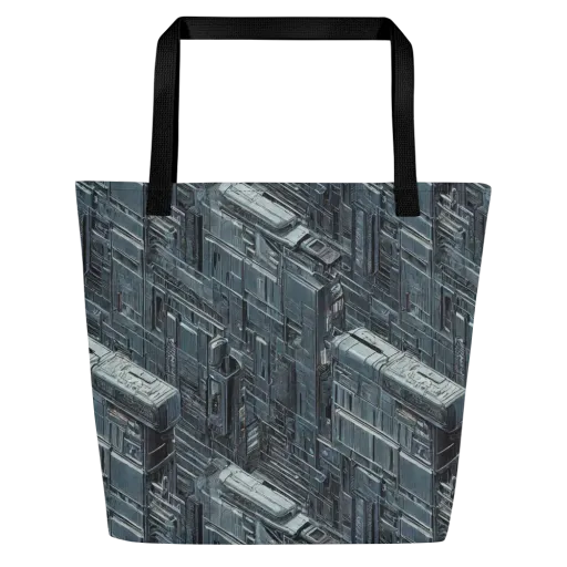 Midnight Infrastructure on a Large Tote Bag W/ Pocket
