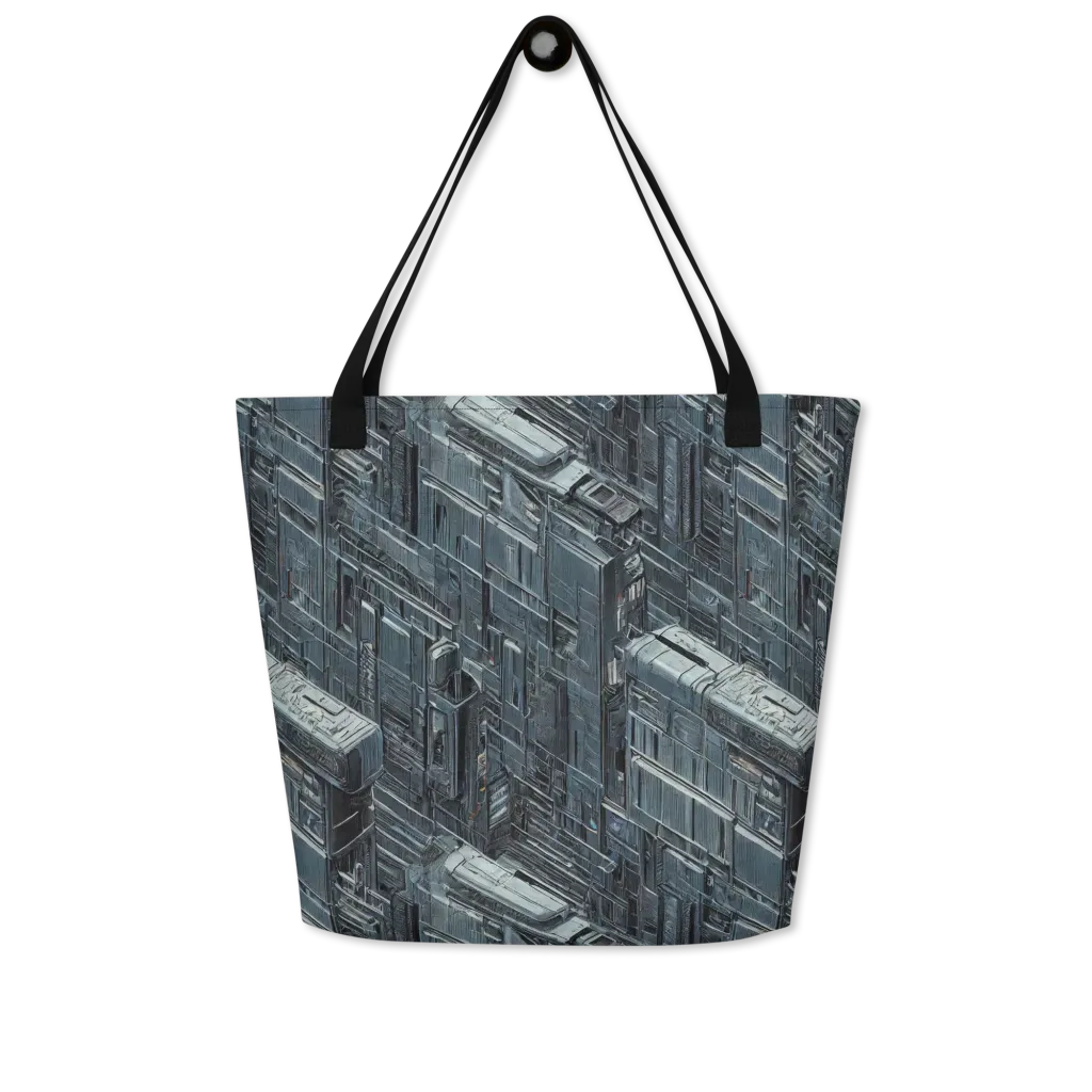 Midnight Infrastructure on Large Tote Bag W/ Pocket — Front