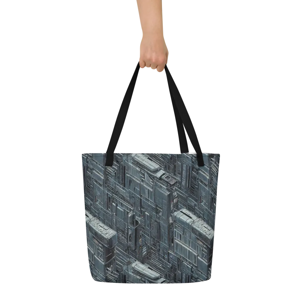 Midnight Infrastructure on Large Tote Bag W/ Pocket — Front