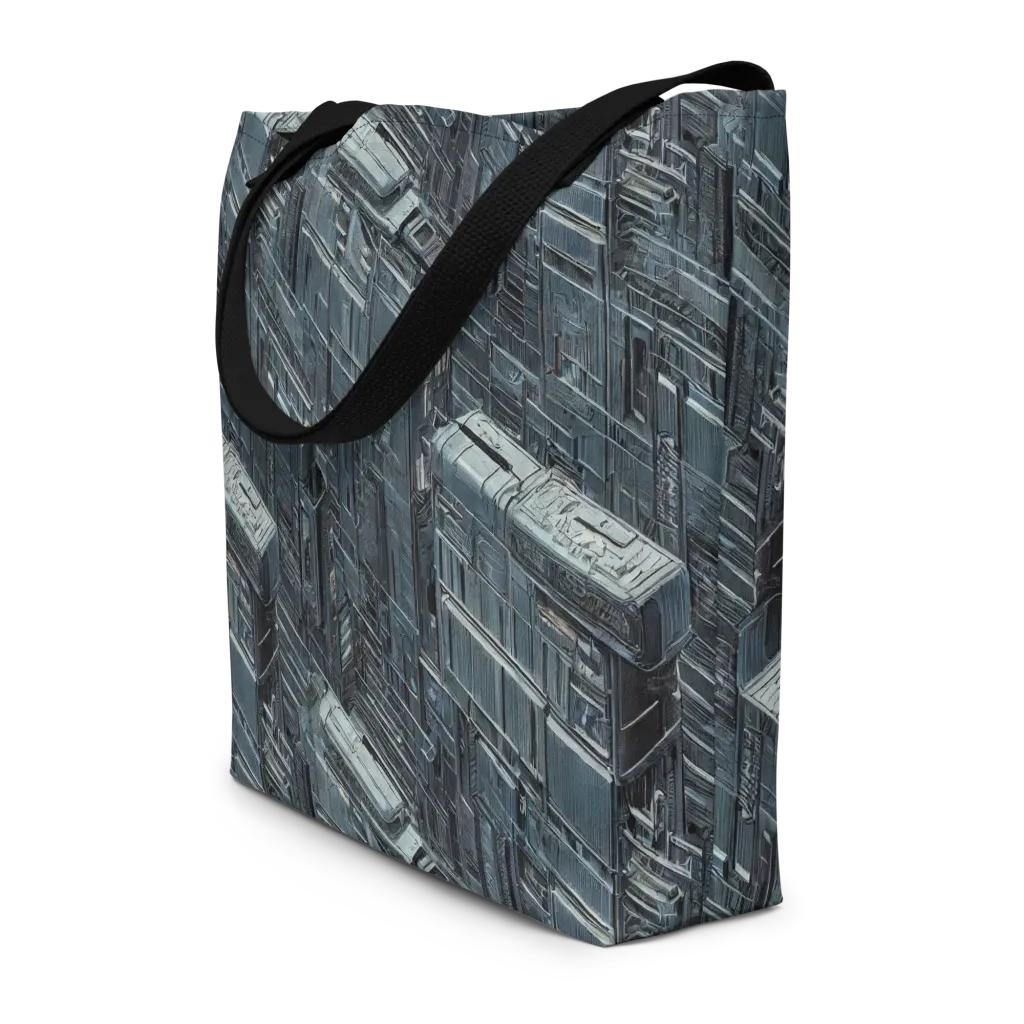 Midnight Infrastructure on Large Tote Bag W/ Pocket — Front