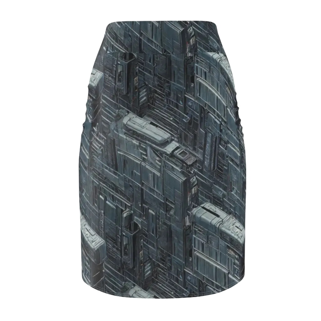 Midnight Infrastructure on Pencil Skirt — Back