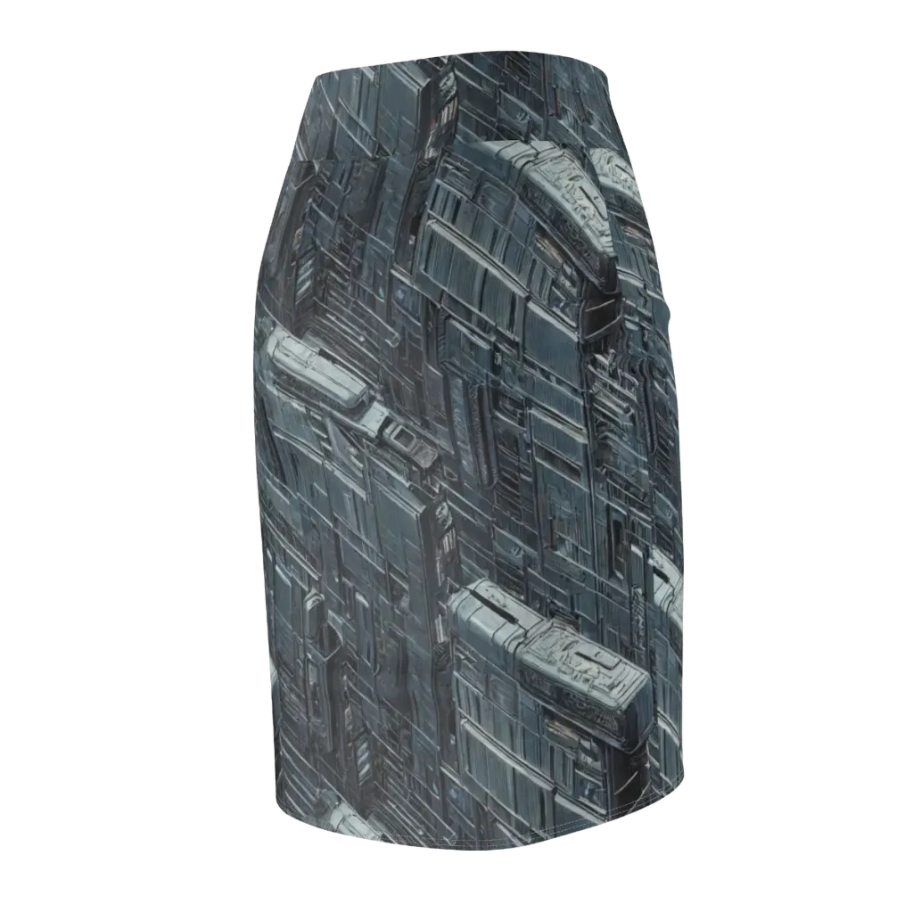 Midnight Infrastructure on Pencil Skirt — Back Side