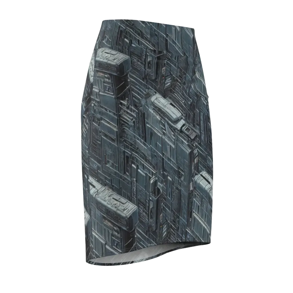 Midnight Infrastructure on Pencil Skirt — Front Side