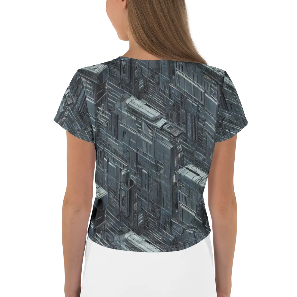 Midnight Infrastructure on Crop Tee — Back