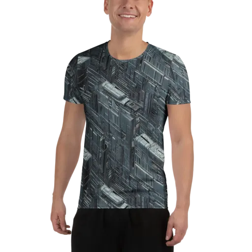Midnight Infrastructure on a Men's Athletic T-Shirt