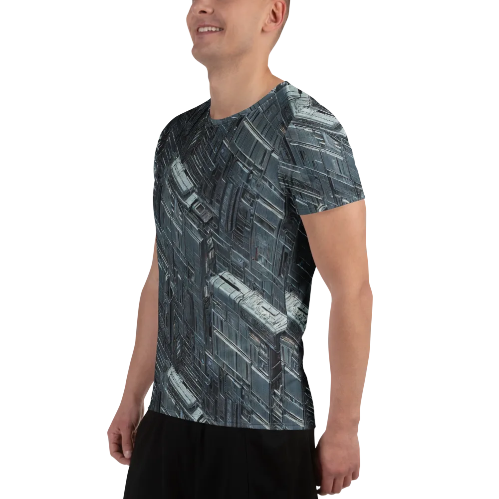Midnight Infrastructure on Men's Athletic T-Shirt — Left