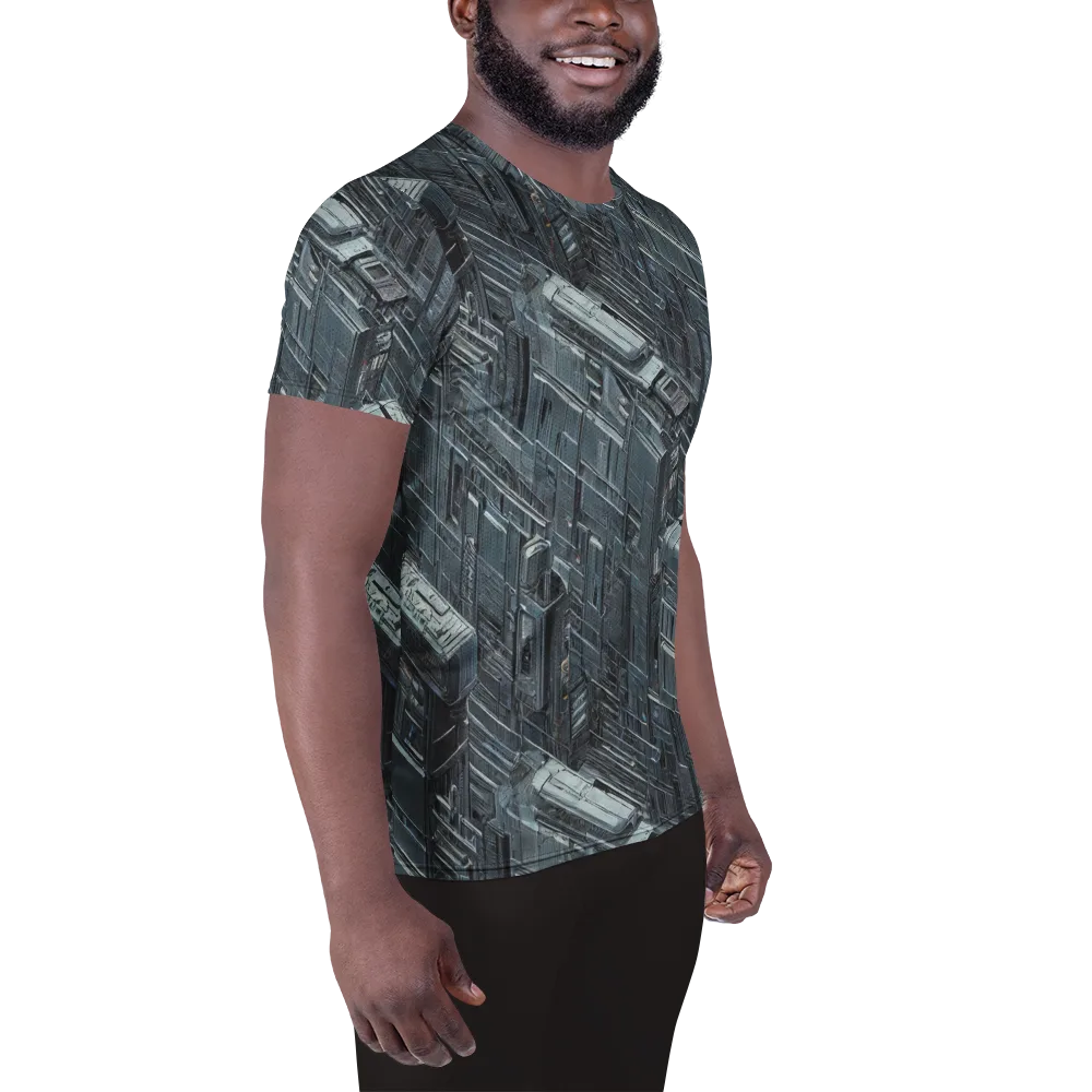 Midnight Infrastructure on Men's Athletic T-Shirt — Right