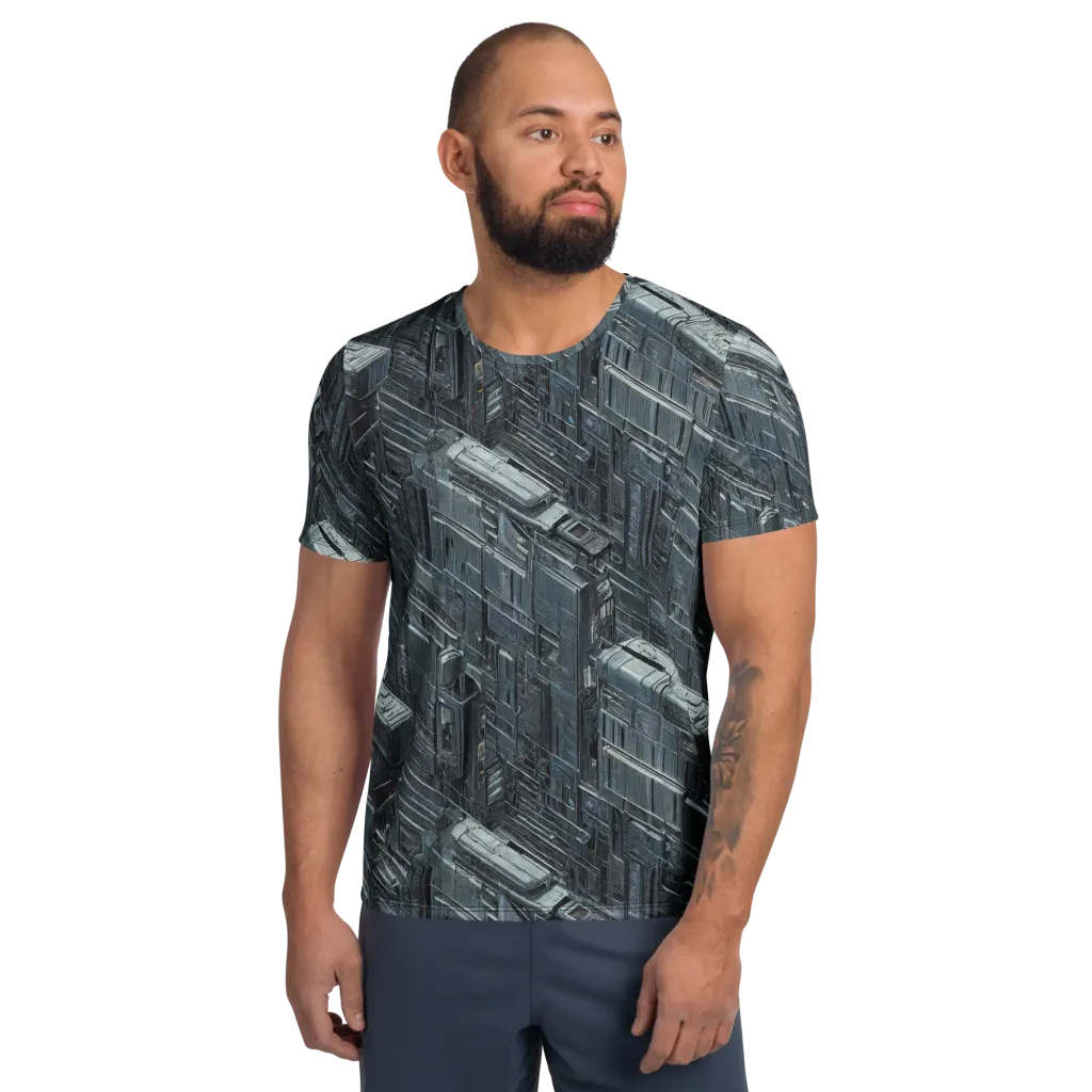 Midnight Infrastructure on Men's Athletic T-Shirt — Front