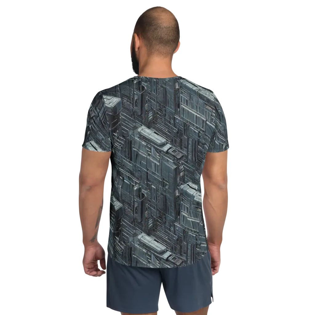 Midnight Infrastructure on Men's Athletic T-Shirt — Back