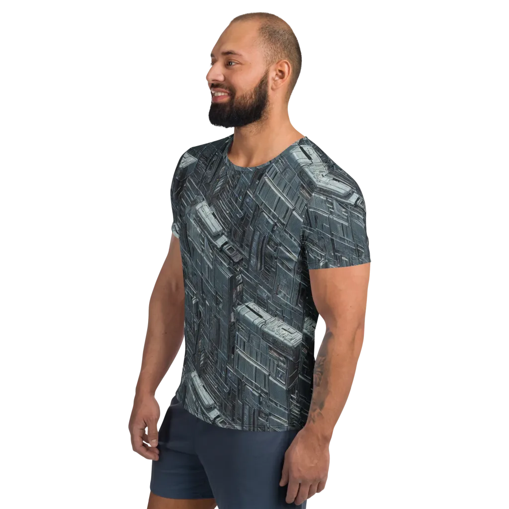 Midnight Infrastructure on Men's Athletic T-Shirt — Left