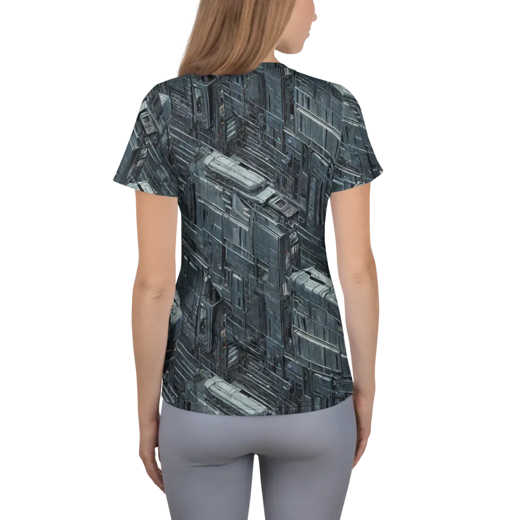 Midnight Infrastructure on Women's Athletic T-Shirt — Back