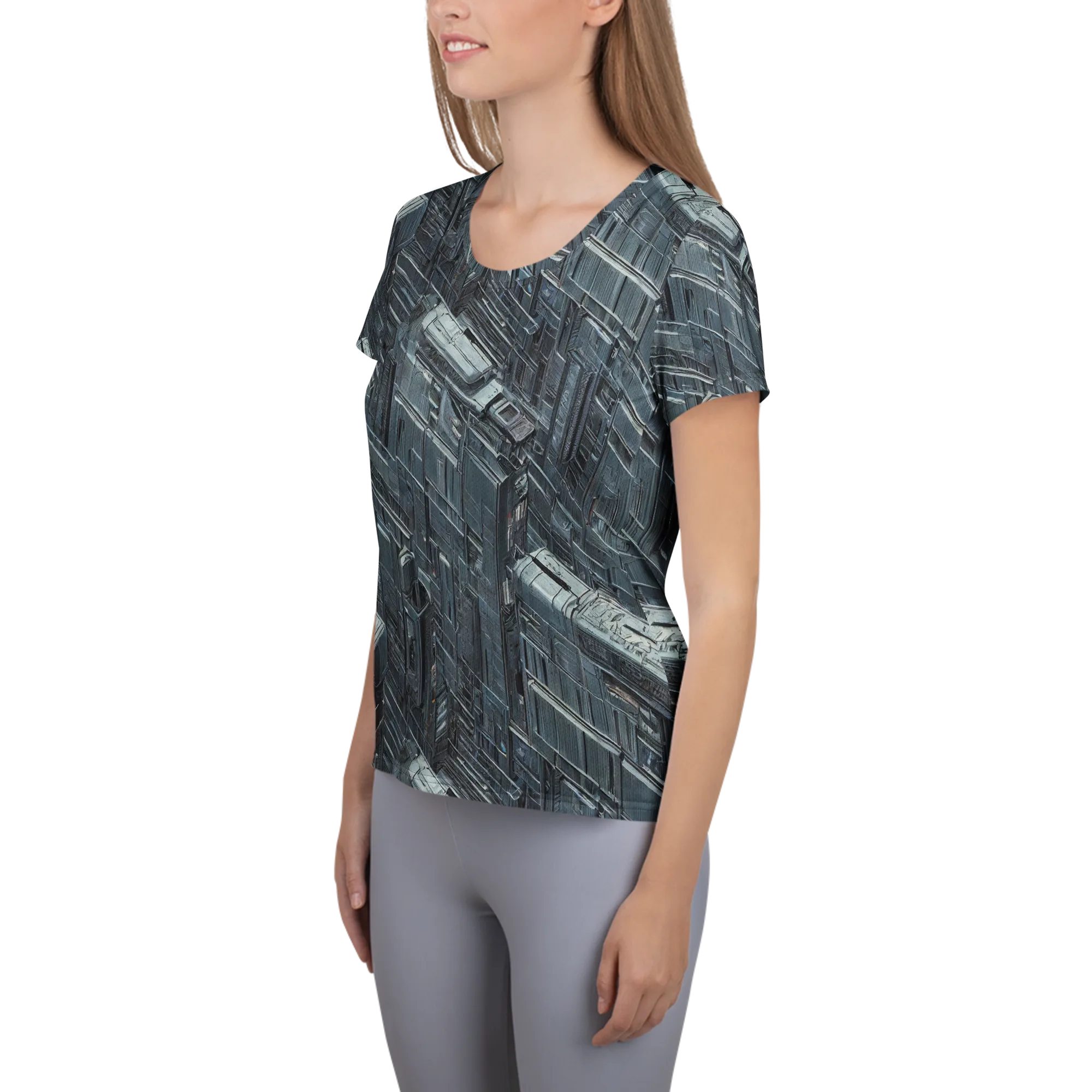 Midnight Infrastructure on Women's Athletic T-Shirt — Left