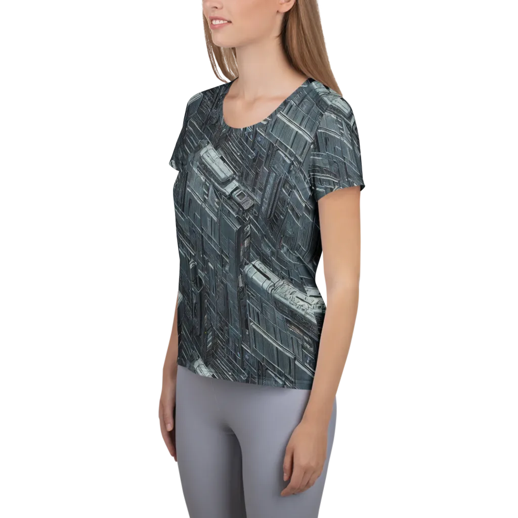 Midnight Infrastructure on Women's Athletic T-Shirt — Left