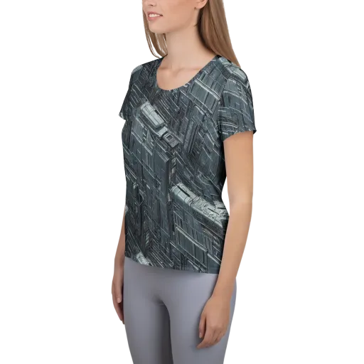 Midnight Infrastructure on a Women's Athletic T-Shirt