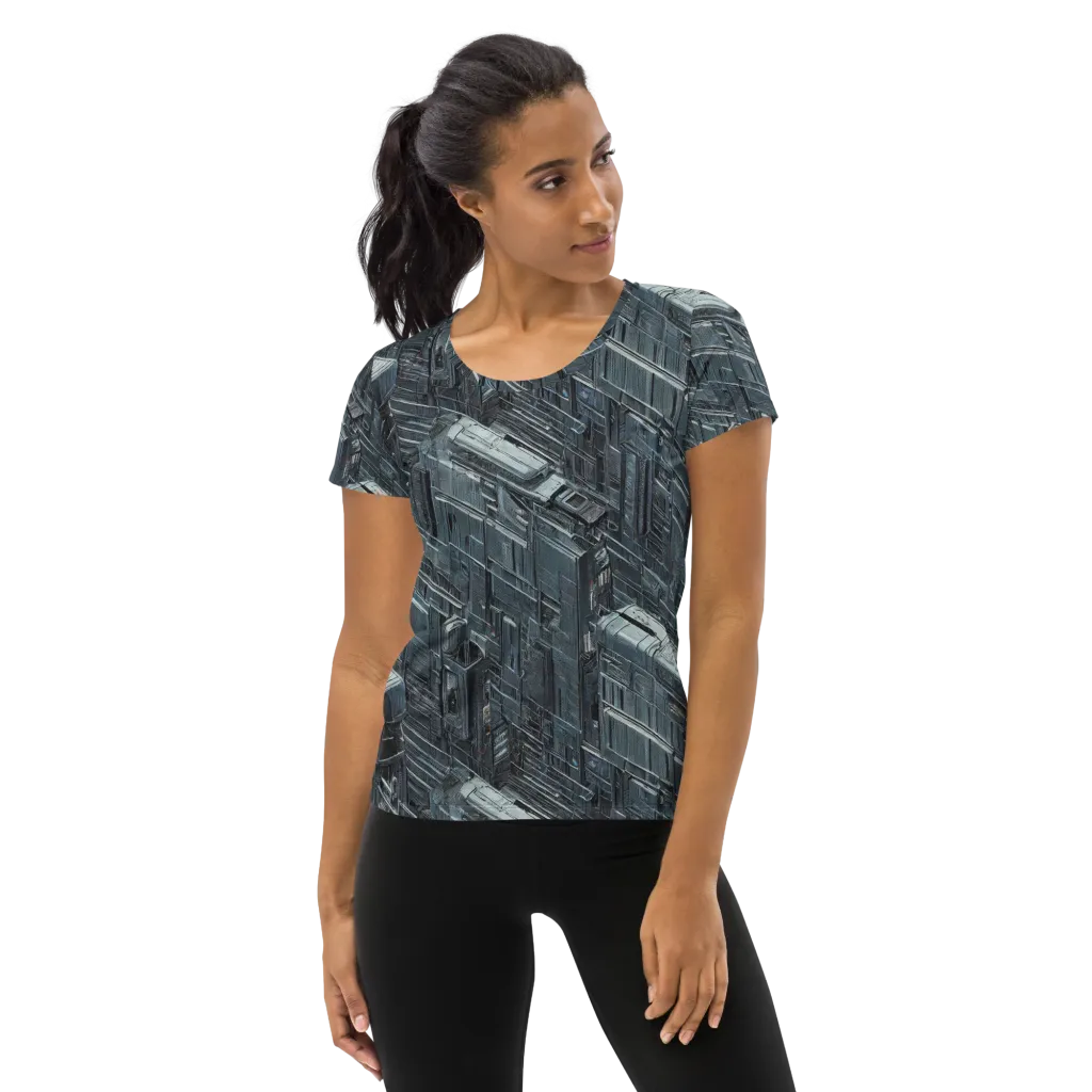 Midnight Infrastructure on Women's Athletic T-Shirt — Front