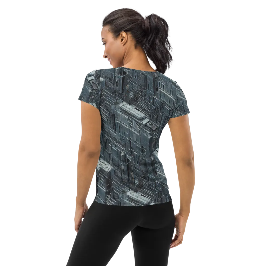 Midnight Infrastructure on Women's Athletic T-Shirt — Back