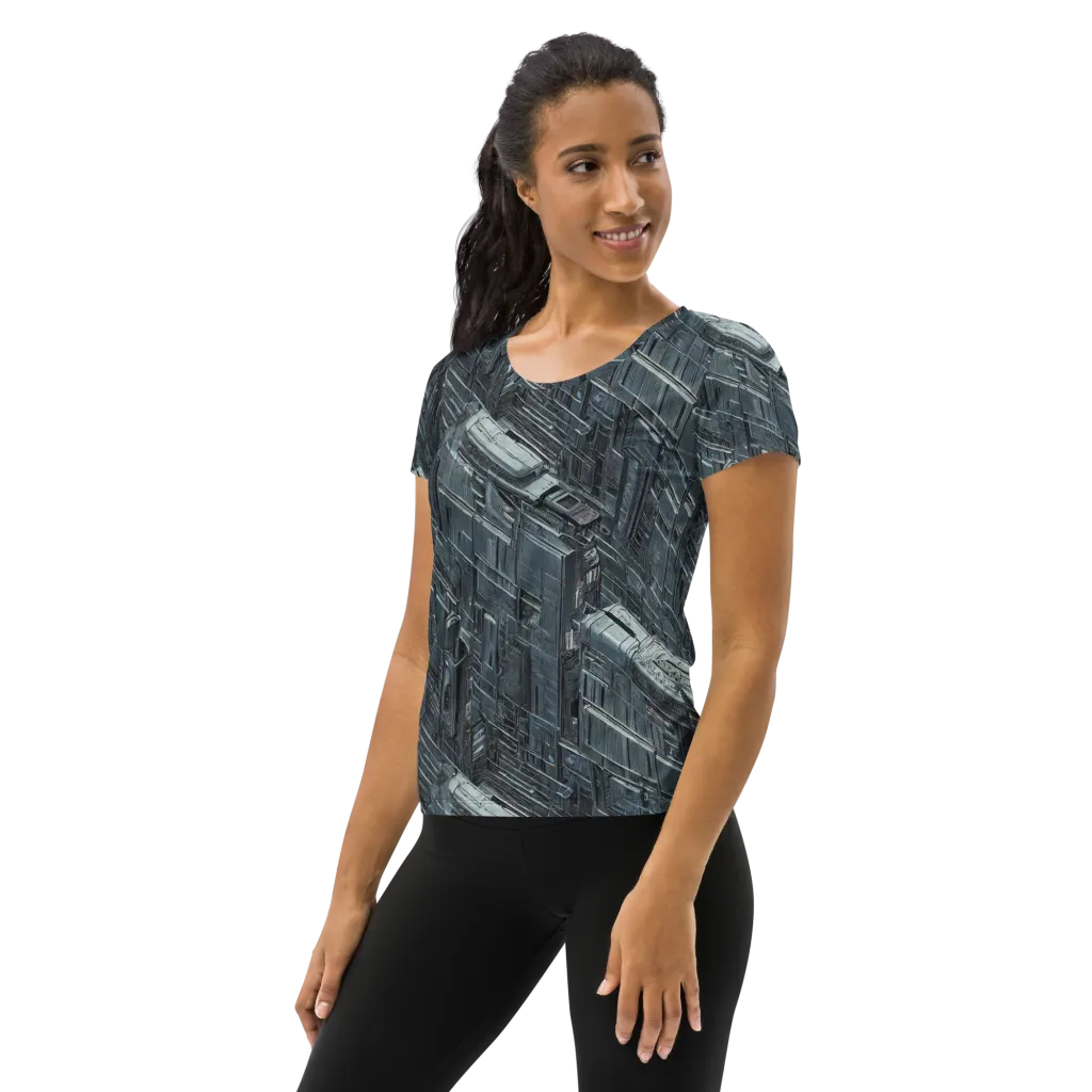 Midnight Infrastructure on Women's Athletic T-Shirt — Left