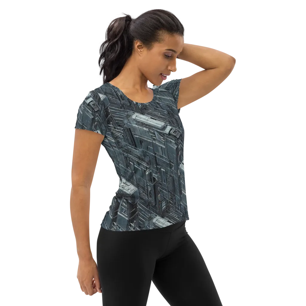 Midnight Infrastructure on Women's Athletic T-Shirt — Right