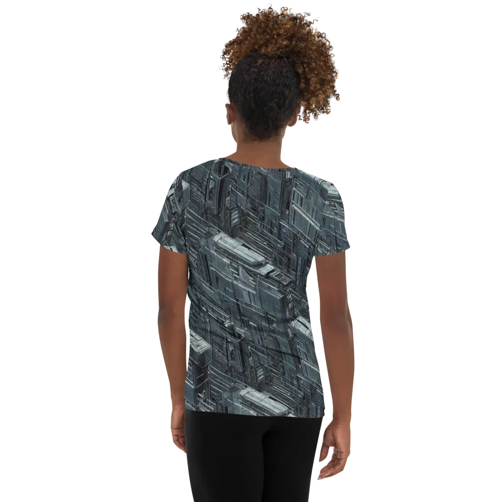 Midnight Infrastructure on Women's Athletic T-Shirt — Back