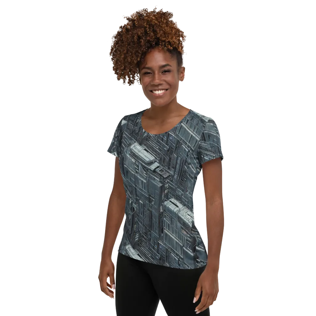 Midnight Infrastructure on Women's Athletic T-Shirt — Left