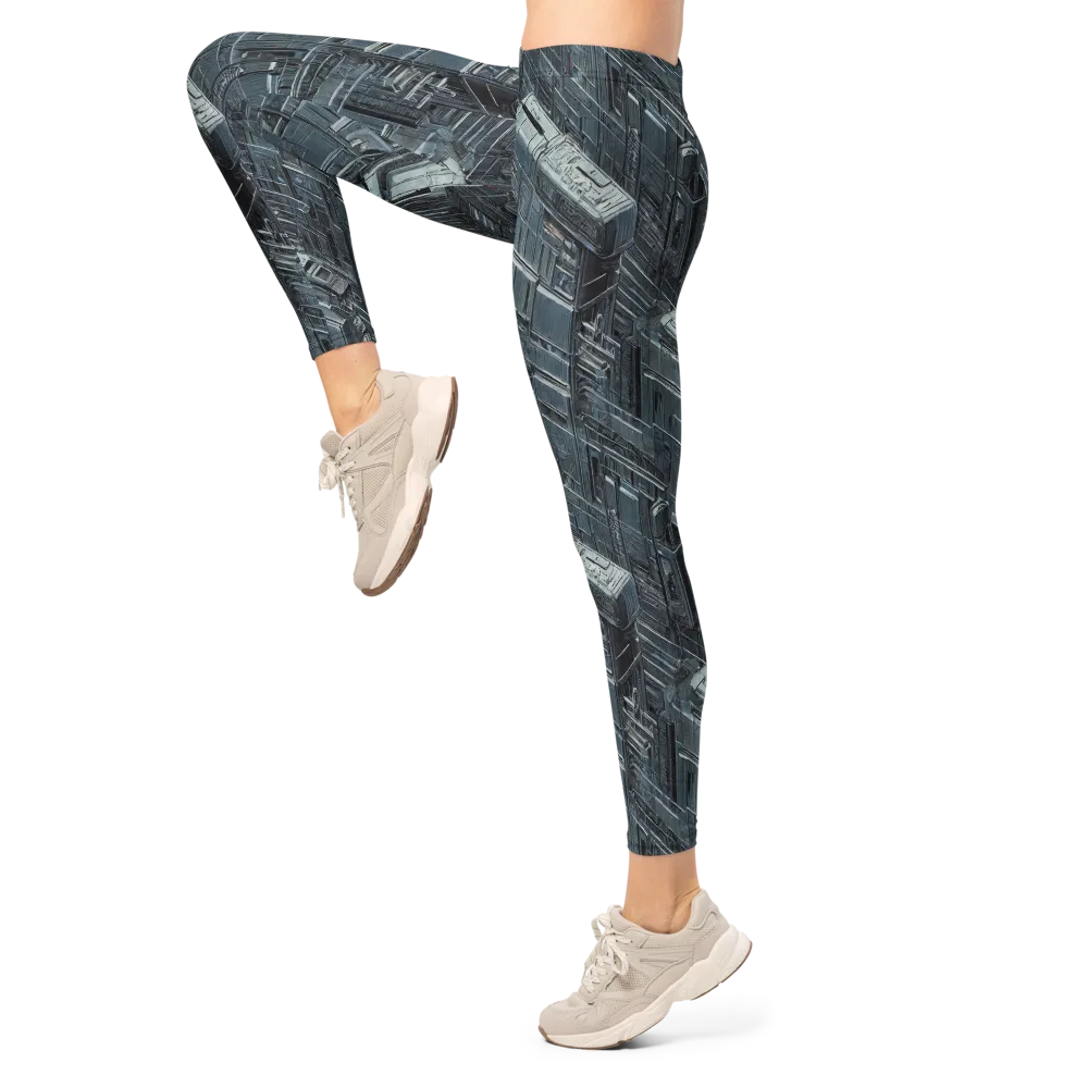 Midnight Infrastructure on Leggings — Left
