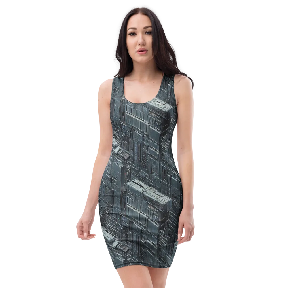 Midnight Infrastructure on Bodycon Dress — Front