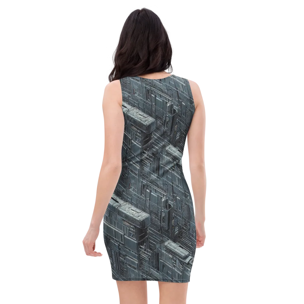 Midnight Infrastructure on Bodycon Dress — Back