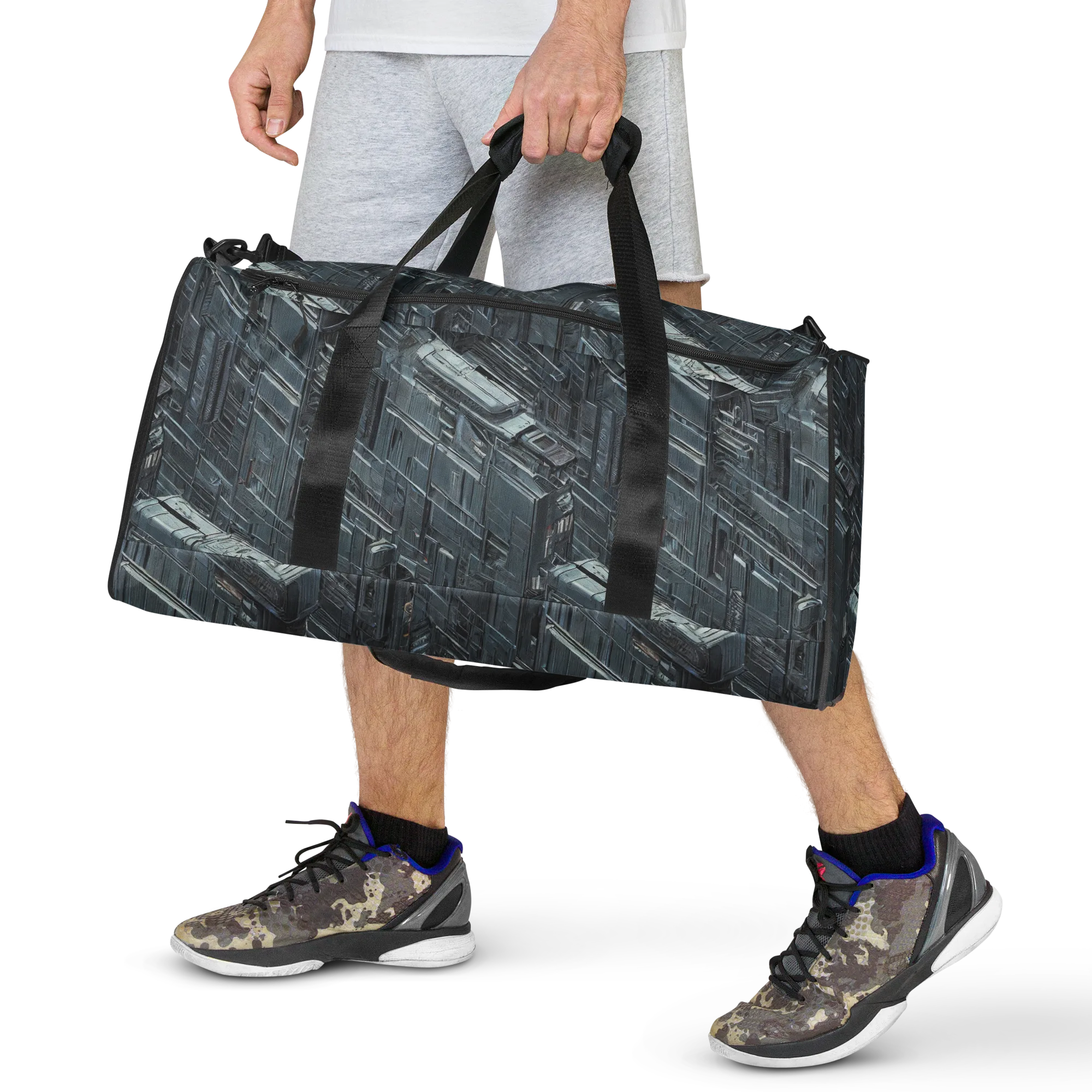 Midnight Infrastructure on Duffle Bag — Front