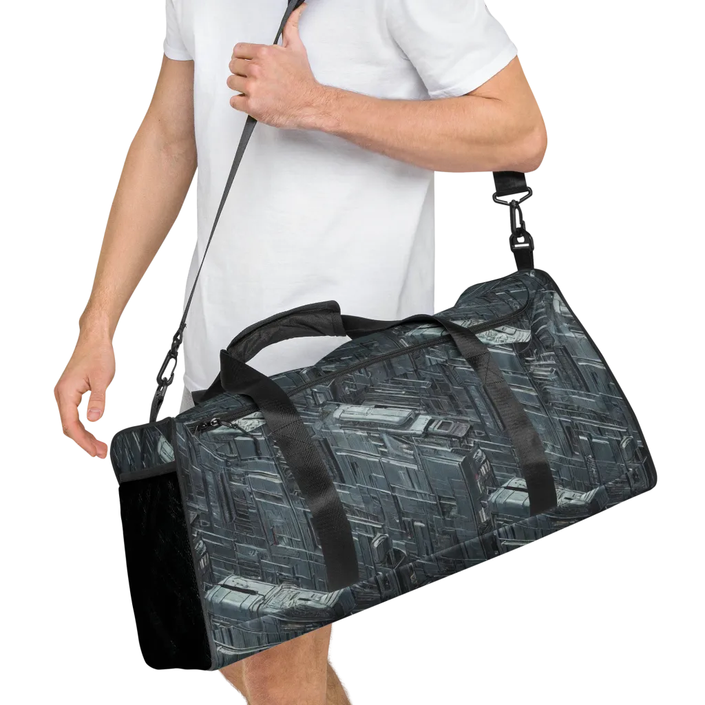 Midnight Infrastructure on Duffle Bag — Right Front