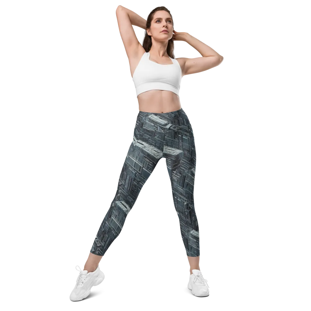 Midnight Infrastructure on Leggings with Pockets — Front