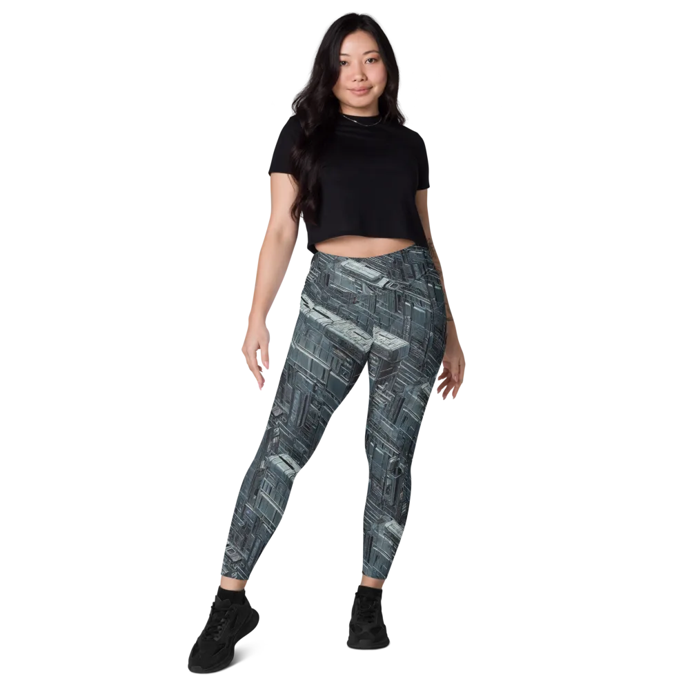 Midnight Infrastructure on Leggings with Pockets — Front