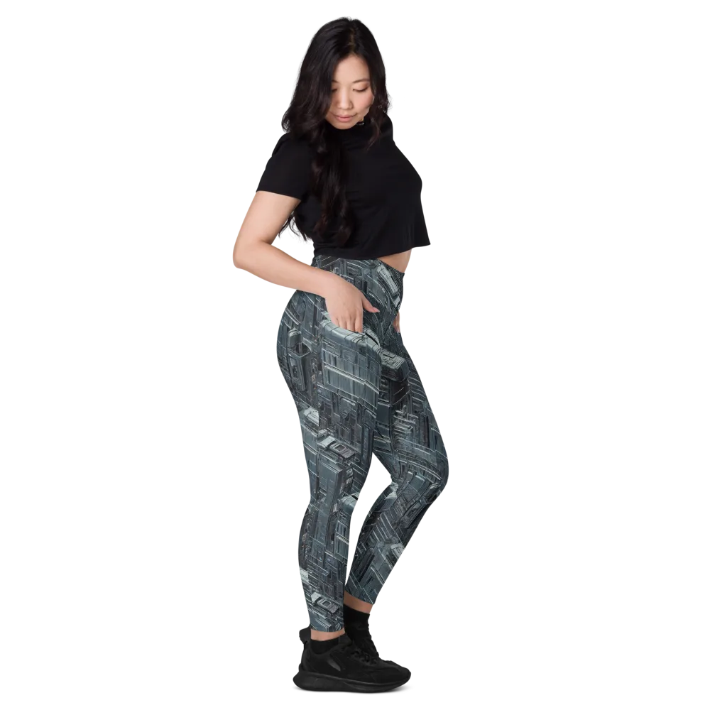 Midnight Infrastructure on Leggings with Pockets — Right