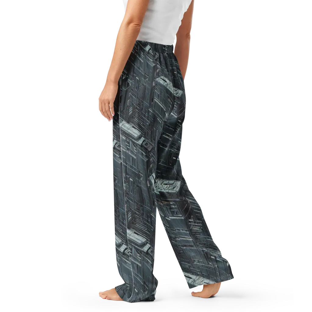 Midnight Infrastructure on Women's Pajama Pants — Left