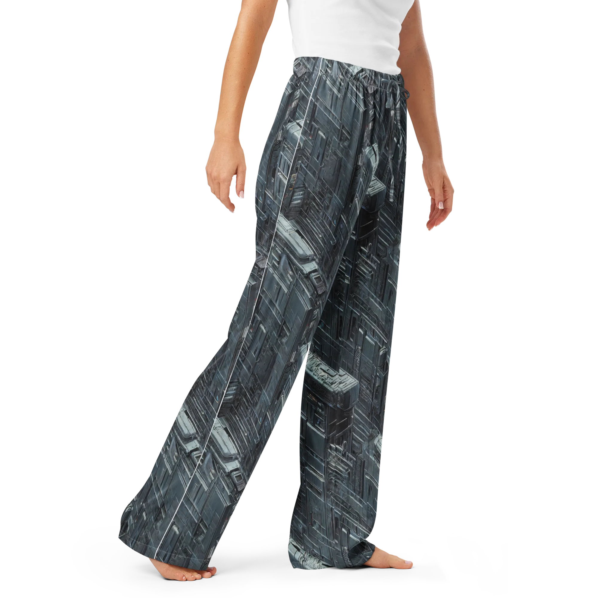 Midnight Infrastructure on Women's Pajama Pants — Right Front