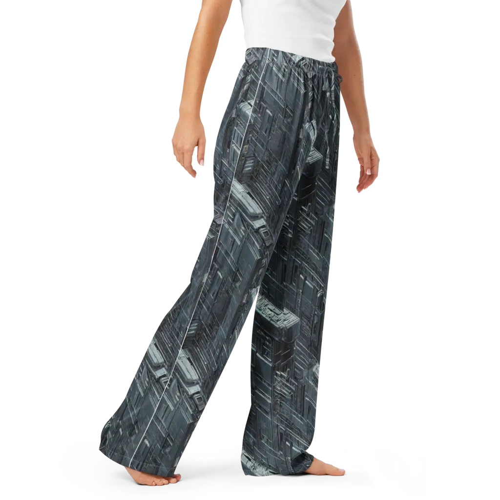 Midnight Infrastructure on Women's Pajama Pants — Right Front