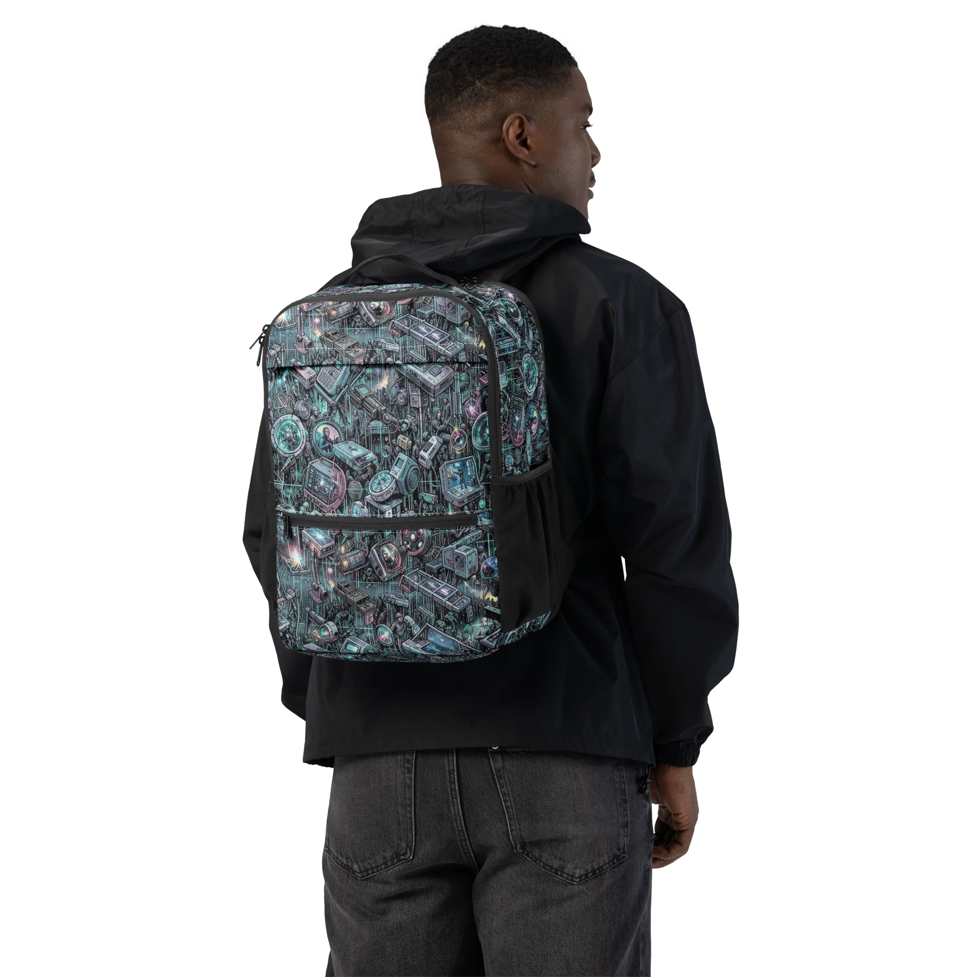 Machine Orchard on Utility Backpack — Back